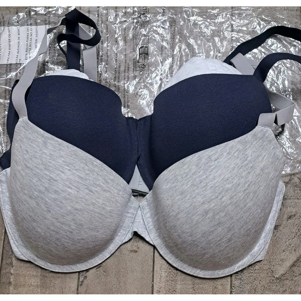 Amazon Essentials 36D Bra Set 2 Pack Gray Navy Convertible Strap New With Tags